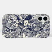 valentine maximalisme marineblauwe parel Case-Mate iPhone case (Achterkant (horizontaal))