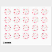 Valentine Modern Whimsical Hearts Bridal Shower Ronde Sticker (Vel)