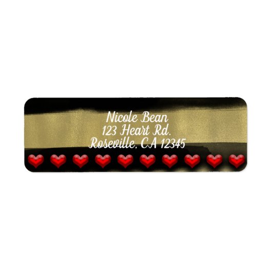 Valentine Modern Zwarte Strik Goud Verf Sweet 16 Etiket (Voorkant)
