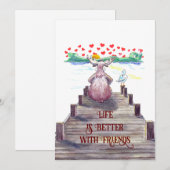 Valentine Moose & Seagull 5x7 Flat Feestdagenkaart (Voorkant / Achterkant)