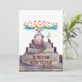 Valentine Moose & Seagull 5x7 Flat Feestdagenkaart (Staand voorkant)