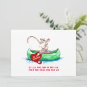 Valentine Moose Vissen 5x7 Feestdagenkaart (Staand voorkant)