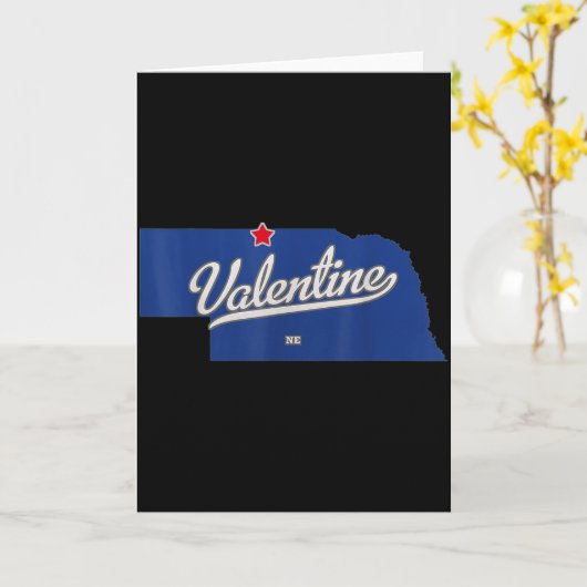 Valentine Nebraska Ne Map  Kaart (Gele Bloem)