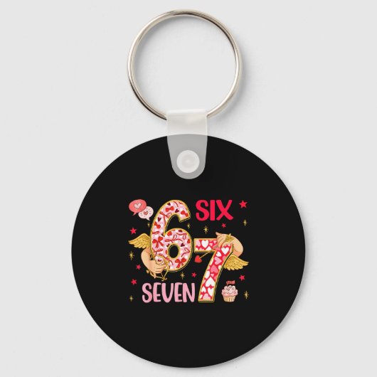 Valentine Nge 67 Funny Saying Six Seven Valentine' Sleutelhanger (Voorkant)