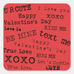 Valentine Oude Schrijfmachine Modern Vintage Schat Vierkante Sticker
