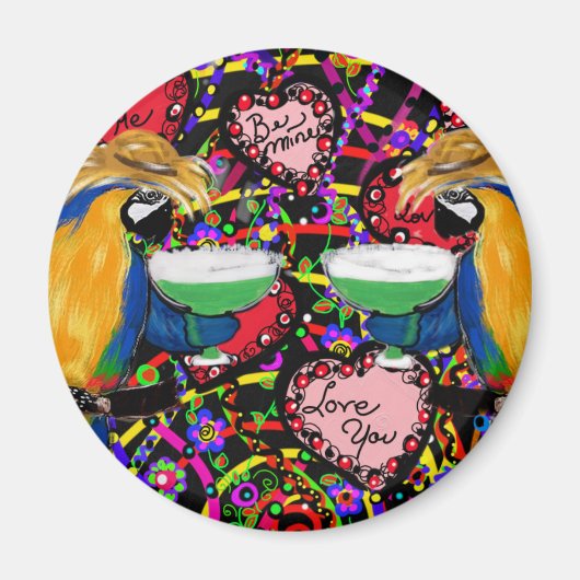 Valentine Papegaaien Magneet (Voorkant)