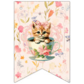 Valentine Party Decor with Roses and Cute Kitten Vlaggetjes (Tweede vlag)