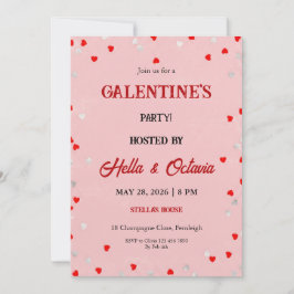Valentine Party Invitation Printable Template Kaart