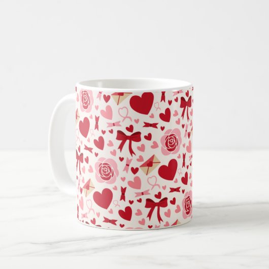 Valentine Pattern Koffiemok (Voorkant links)