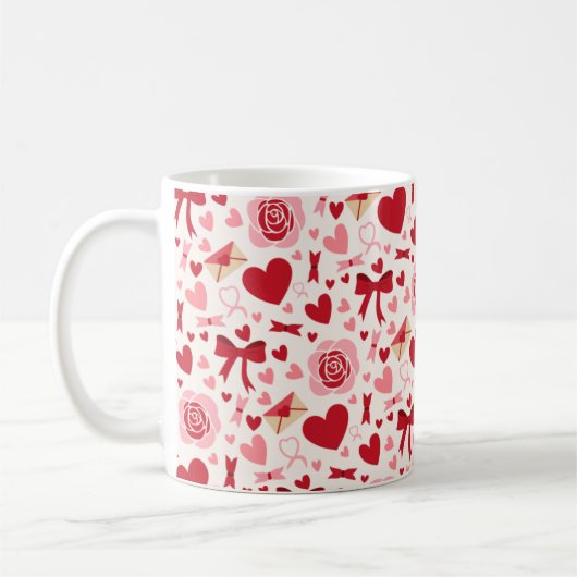Valentine Pattern Koffiemok (Links)