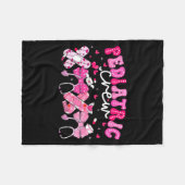 Valentine Pediatric Crew Xoxo Nurse Coquette Bow P Fleece Deken (Voorkant (Horizontaal))