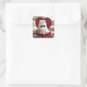 Valentine Persian Cat In Chocolate Candy Box Vierkante Sticker (Tas)