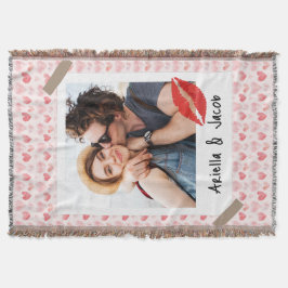 Valentine Photo Red Heart Dear Husband Custom Deken