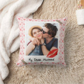 Valentine Photo Red Heart Dear Husband Custom Kussen (Deken)