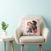 Valentine Photo Red Heart Dear Husband Custom Kussen (Stoel)