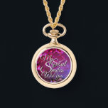 Valentine Photo Watch Necklace Love Quote Necklace Horloge<br><div class="desc">Celebrate love with this custom Valentine photo watch necklace, crafted with a durable alloy case and elegant alloy chain for a timeless look. Featuring the heartfelt quote “my soul smiles with you”, this personalised watch necklace is designed to capture deep emotional connections. Perfect for Valentine’s Day and romantic occasions, this...</div>