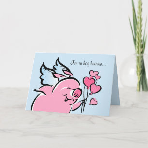 Valentine Pig Personalized Card Feestdagen Kaart