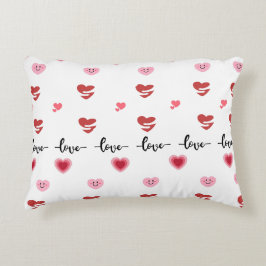 Valentine Pillow Heart Love Text Accent Kussen