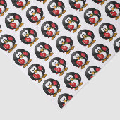 Valentine Pinguïn met Chocolade en Rozen Cadeau Tissuepapier (Detail)