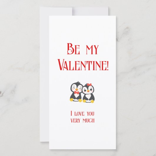 Valentine Pinguïn Paar Lange Wenskaart (Achterkant)