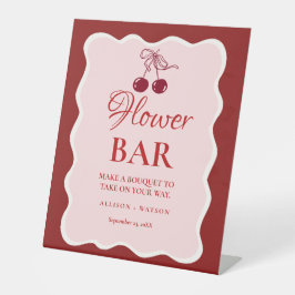 Valentine Pink Heart bridal shower flower bar Sign Reclamebord Met Voetstuk