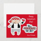 Valentine Pirate Heart Feestdagenkaart (Voorkant / Achterkant)