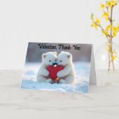 Valentine Polar Bear Cubs Greeting Card Kaart (Gele Bloem)