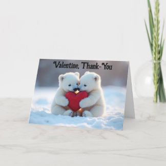 Valentine Polar Bear Cubs Greeting Card Kaart