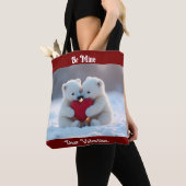 Valentine Polar Bear Cubs Tote Bag (Dichtbij)