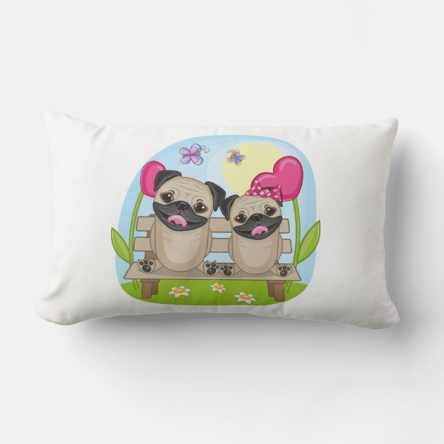Valentine Pug 2016 Kussen (Voorkant)