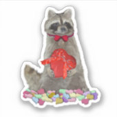 Valentine Raccoon Bandit Sticker (Voorkant)