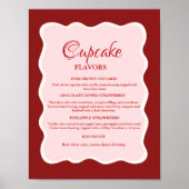 Valentine Red and pink Cupcake flavors sign Poster (Voorkant)