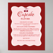 Valentine Red and pink Cupcake flavors sign Poster (Voorkant)