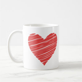 Valentine Red Happy heart romance graphic Koffiemok