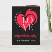  Valentine Red Heart Love. Custom Text & Photo Kaart (Voorkant)
