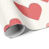 Valentine Red Heart Pattern Wrapping Paper Cadeaupapier (Rol Hoek)