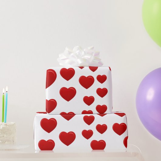 Valentine Red Hearts Inpakpapier – Romantisch (Feestgeschenken)