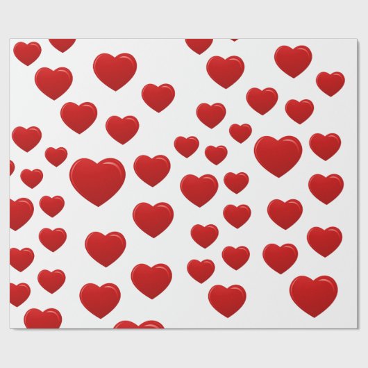 Valentine Red Hearts Inpakpapier – Romantisch (Vlak)
