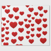 Valentine Red Hearts Wrapping Paper – Romantisch Cadeaupapier (Vlak)