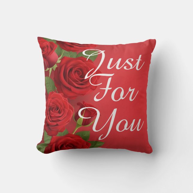 valentine red rose background romantic design kussen (Voorkant)