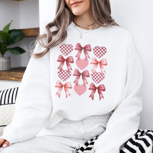 Valentine Retro Geruite Hart Coquette Strik Trui