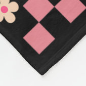 Valentine Retro Groovy Pink Happy Face Fleece Deken (Hoek)