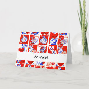 Valentine Retro Liefde Knuffels Cute Patroon Kaart