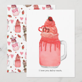 Valentine Rode Fluwelen Milkshake Ik Hou van Jou S Kaart