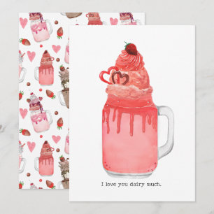 Valentine Rode Fluwelen Milkshake Ik Hou van Jou S Kaart