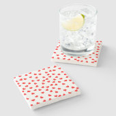 Valentine Rode Hartpatroon Stenen Onderzetter (Zijkant)