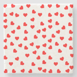 Valentine Rode Hartpatroon Stenen Onderzetter