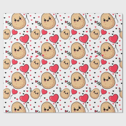 Valentine Romantic Potato Cadeaupapier (Vlak)
