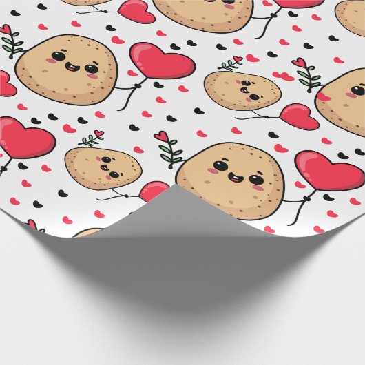 Valentine Romantic Potato Cadeaupapier (Hoek)