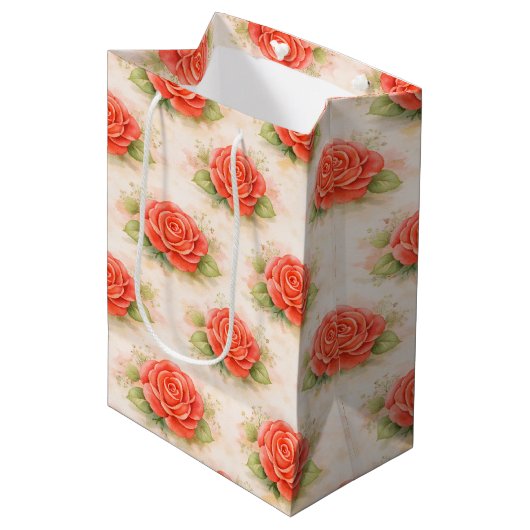 Valentine rose medium cadeauzakje (Voorkant Gekanteld)
